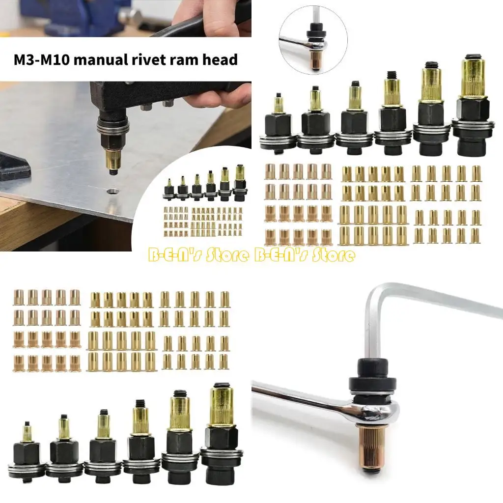 Y1AD Heavy Duties Carbon Steel Manual Hand Riveter Tool Suitable for M 3-M10 Fasteners Perfect For Metalwork And Repairing