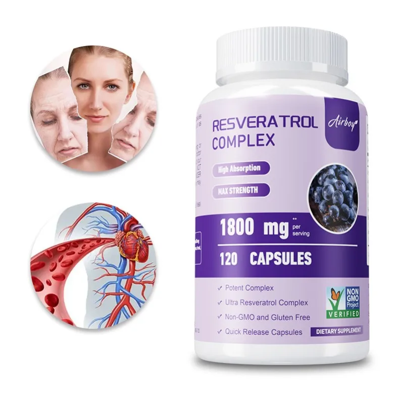 

Resveratrol Complex - Antioxidant, Support Overall Health & Metabolism, Promotes Healthy Aging, Skin Health