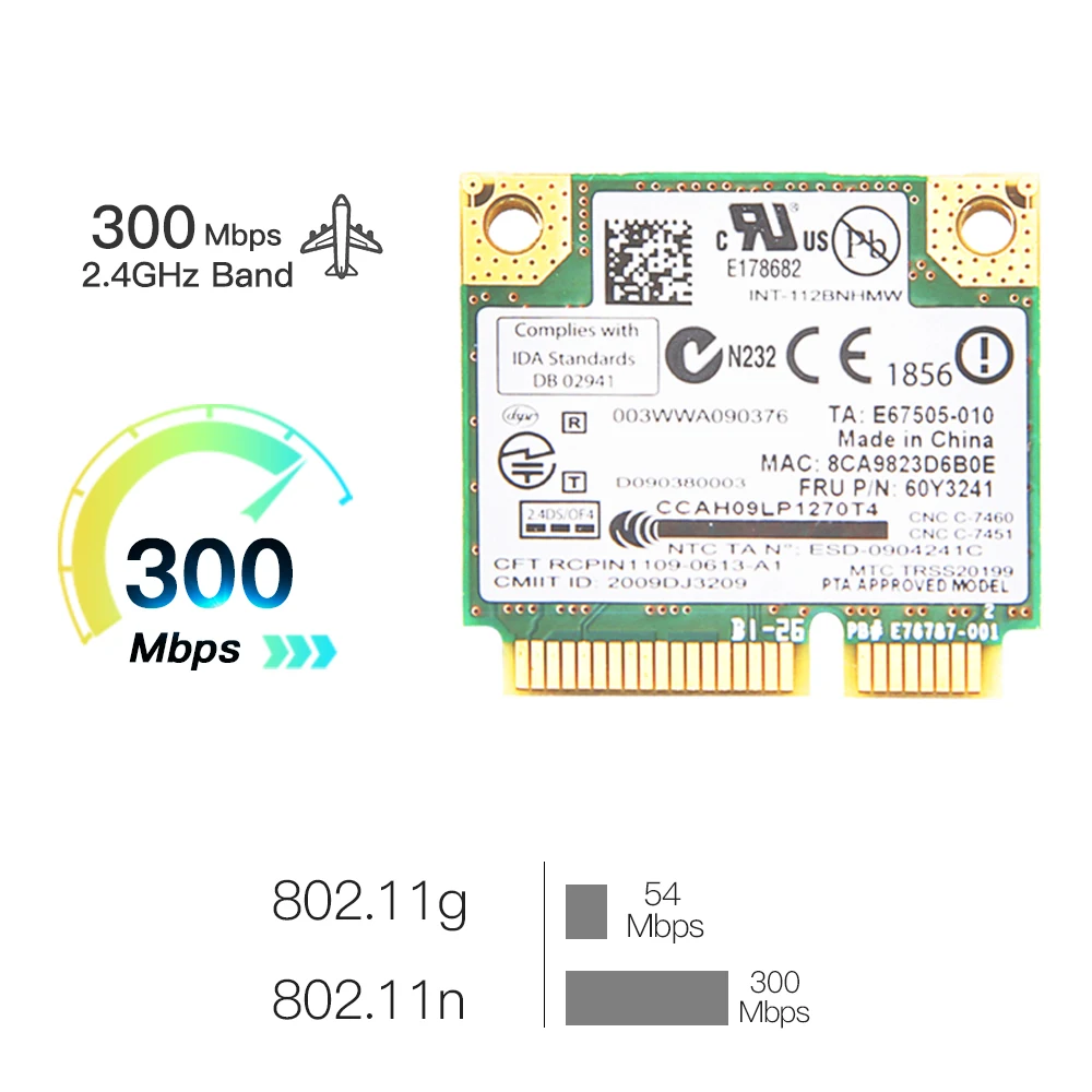 Mini PCIE Wireless Wifi Card 300M 2.4G 802.11b/g/n IBM Iink 1000BGN Network Card Support Win 7/8/10 For Centrino Wireless-N 1000