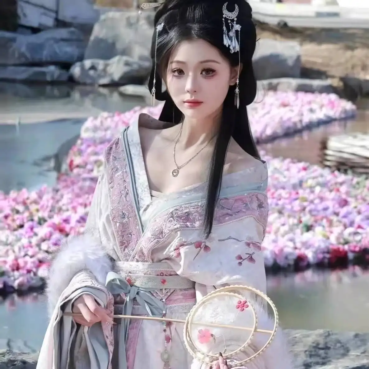 

Warring States Robe Waist-Length Hanfu for Women with Tail Autumn and Winter Straight Hem Cosplay Costume Halloween