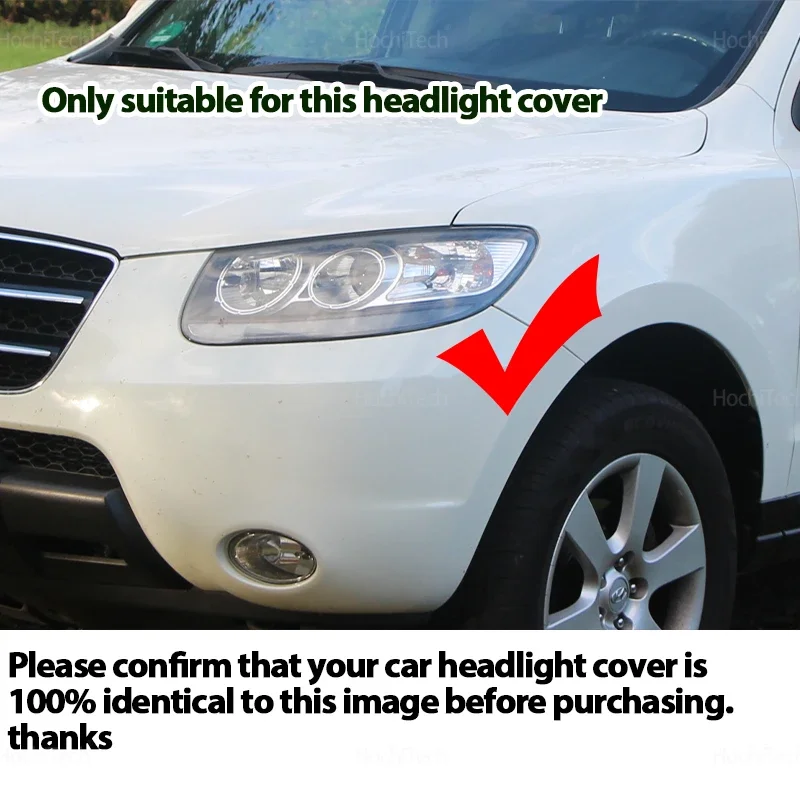 Car Headlight Cover Lampshade Waterproof Bright Shell Cover Lamp Clear Lens Cover For Hyundai Santa Fe CM 2007-2012