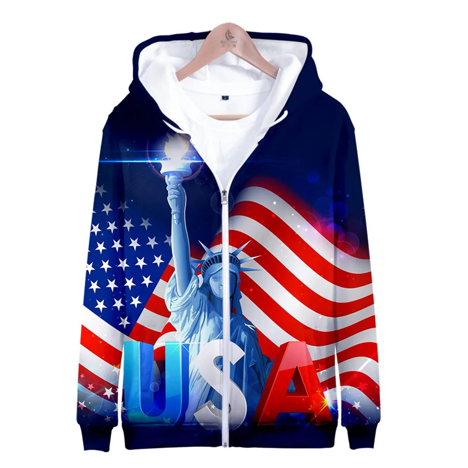 3 to 14 years kids hoodies USA Flag American Stars and Stripes clothing boys girls sweatshirt outerwear jacket children clothes