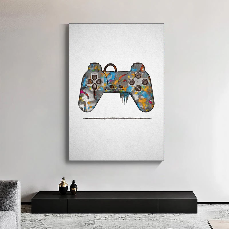 Graffiti Art Gamepad Canvas Paintings Game Controller Posters Street Art Prints Wall Art Picture for Living Room Home Decoration