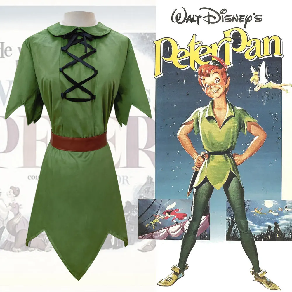 Peter Pan Cosplay Costume Green Fairy Elf Costume Children's Stage Performance Costume Set