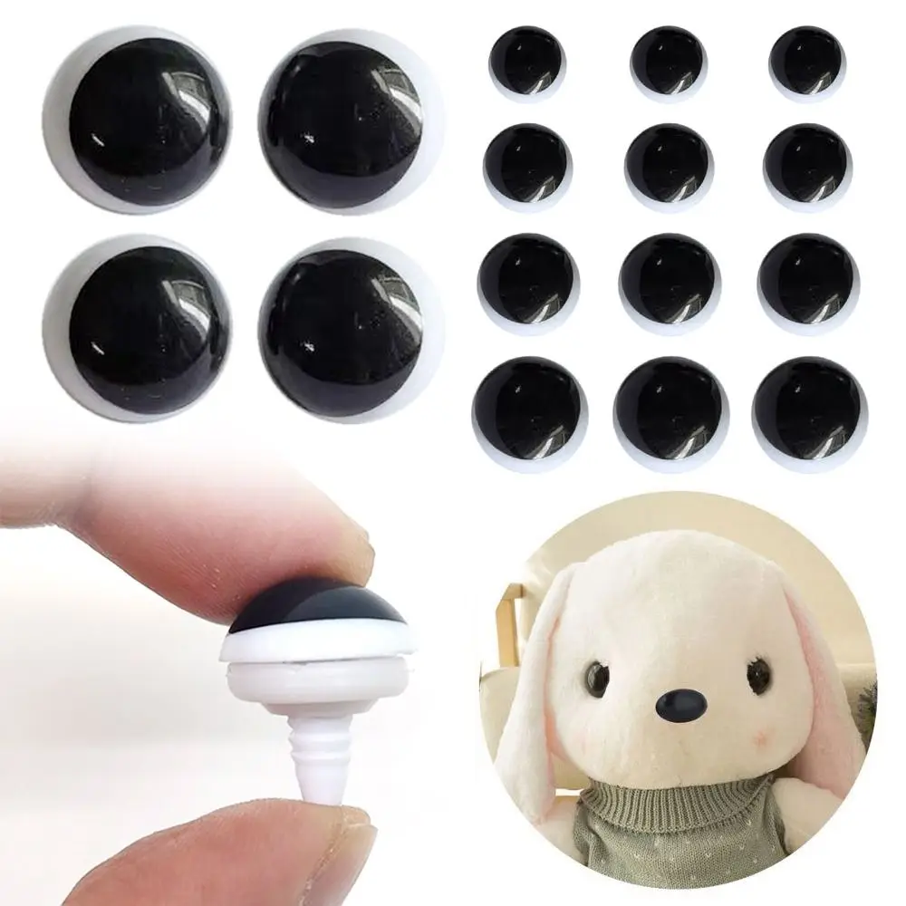 10pcs/5pairs Black&White Eyes Crafts Eyes 13/16/18/21mm Plastic Glitter Crystal Eyes with Washer Stuffed Toys Parts