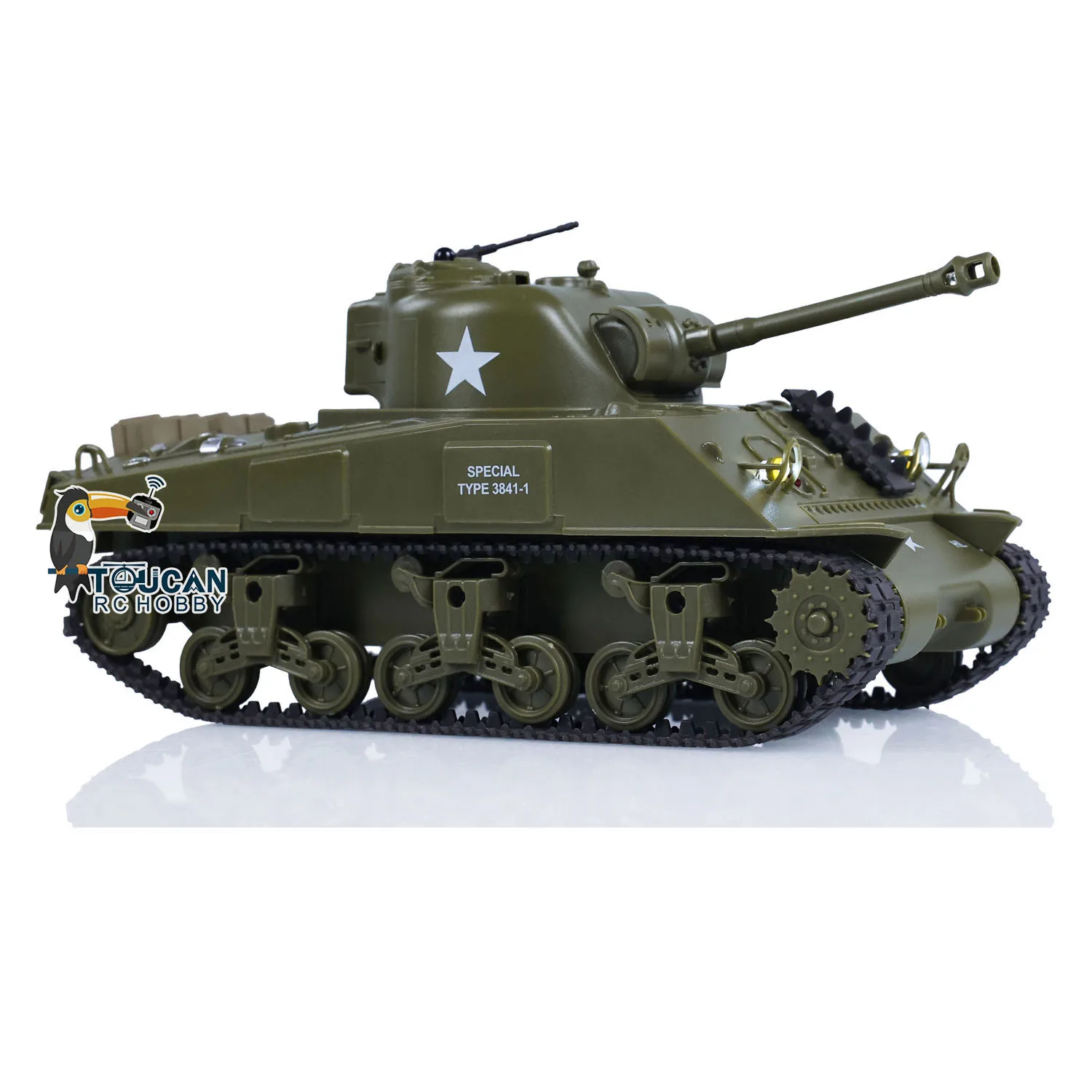 Heng Long RC Tank Infrared Combating 1/30 Scale RC Battle Tank Plastic Model Sherman M4A3 3841-01 2.4G Remote Control Toy