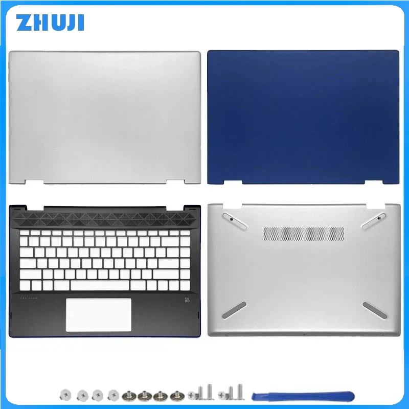 For Pavilion X360 14-CD 4-CD005NS NEW Laptop LCD Back Cover/Front Frame/Palm Rest/Bottom Cover/Hinges L22287-001 L22239-001