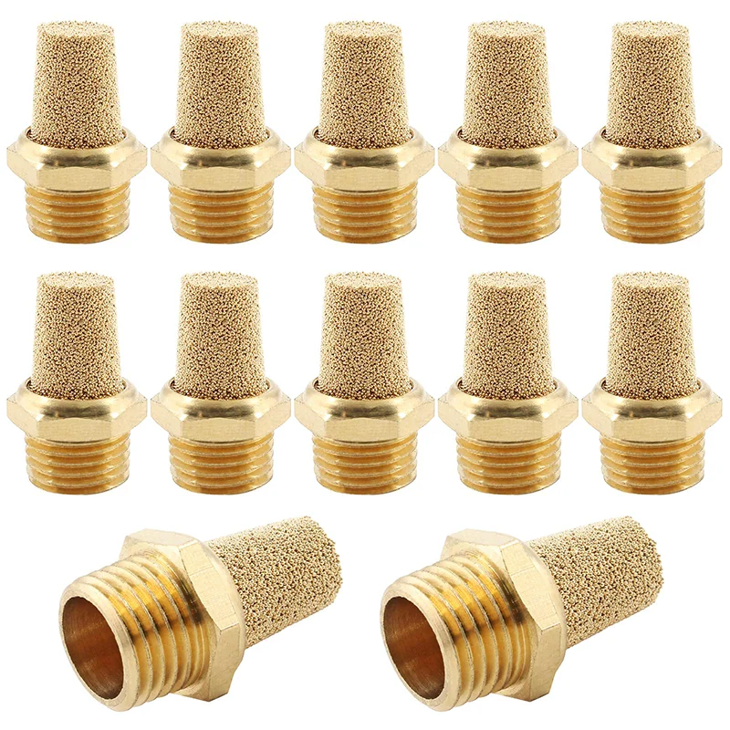 Pneumatic Exhaust Muffler Antisqueak 1- 6  Male Thread For Air Noise Brass Flat Head/Throttle/Long Head BSL 2pcs