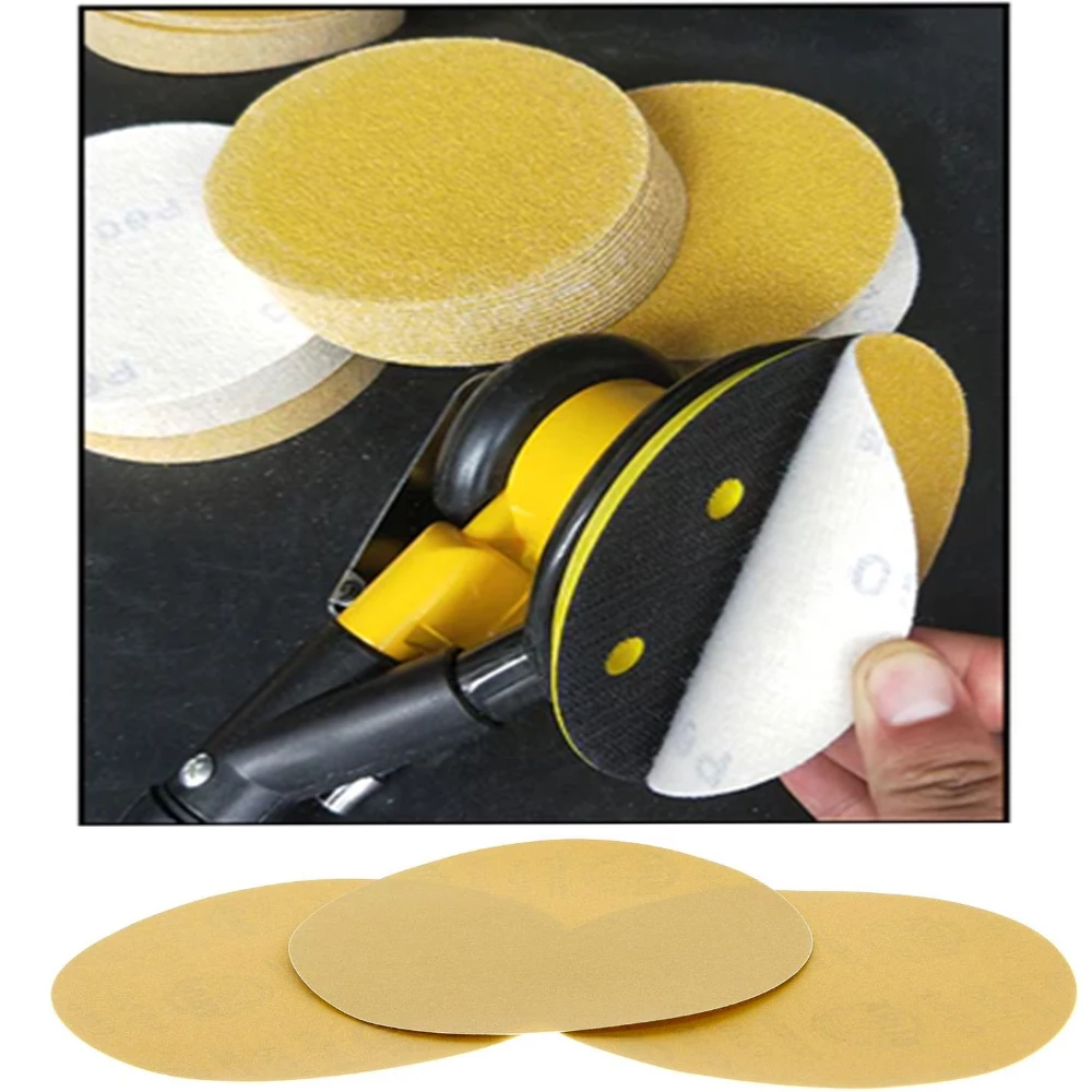 10 Pcs 7 Inch Hook Loop Sanding Discs Assorted Grits Sandpaper for Random Orbital Sander for Rotary Tools