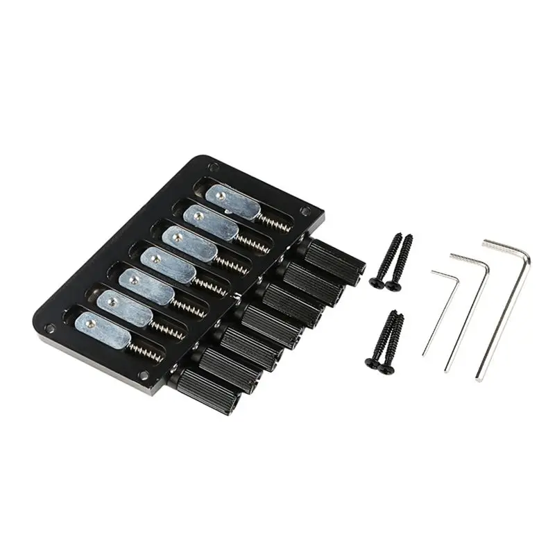 【New User-Coupon!】Headless Guitar Bridge Oblique 7 Strings Headless Guitar Metal Saddle Bridge Electric Guitar Bridge Parts