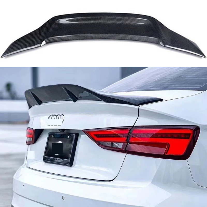 For AUDI A3 S3 RS3 8V Limousine Sedan R Style Carbon Fiber Rear Spoiler Trunk Wing 2013-2020 Forged