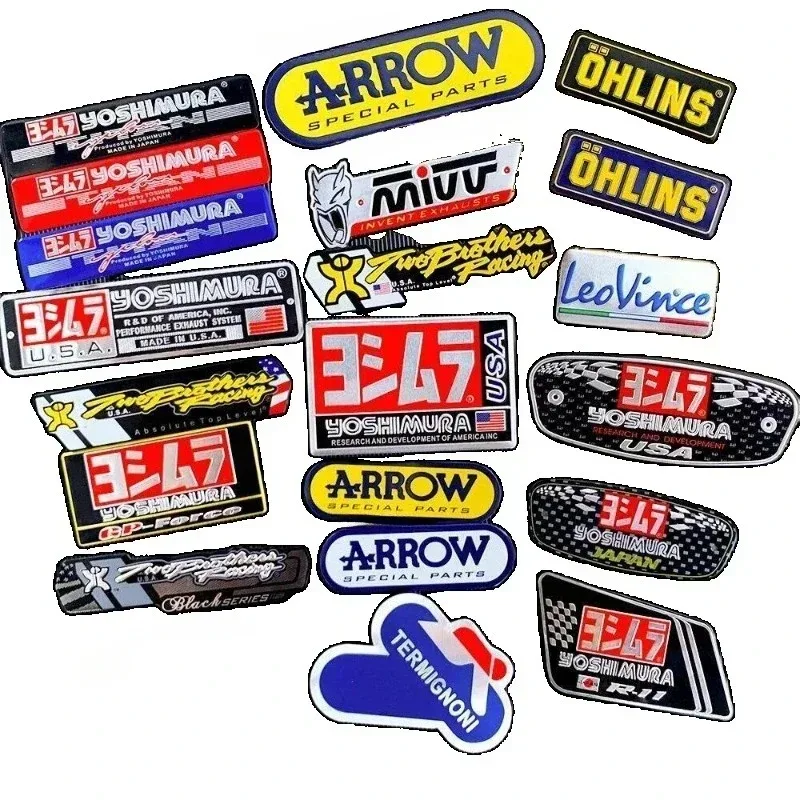 Motorcycle stickers Exhaust Pipe Decoration 3D Stickers For Suzuki Yamaha Honda Kawasaki Heat Resistant Decals Cafe Racer Moto image 3