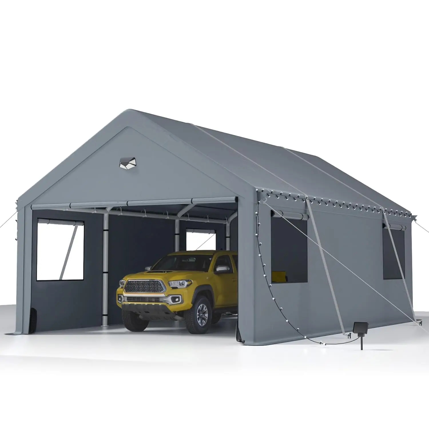 

12x20 Heavy Duty Carport with Sidewalls All Weather Grey, Customized