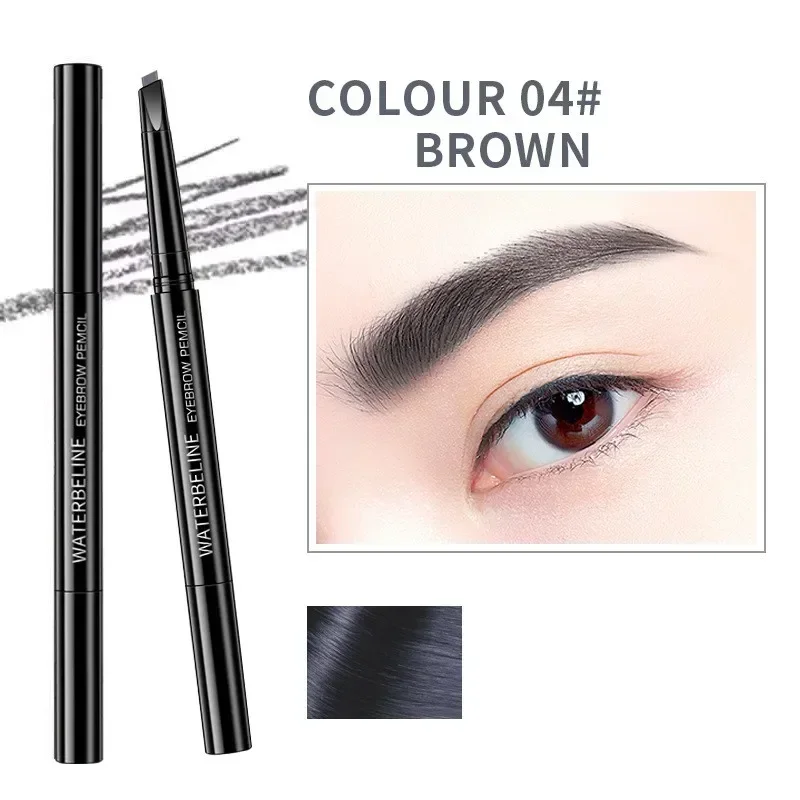 Crayon à sourcils à double tête, recharge automatique, imperméable, longue durée, stylo de tatouage pour sourcils, noir, marron, maquillage, 5 documents