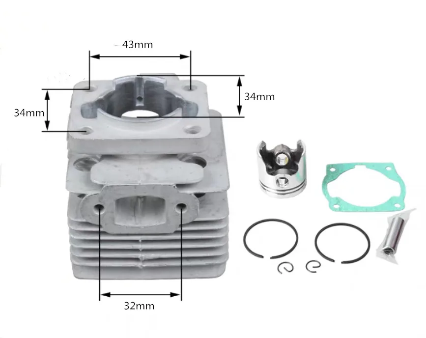 CG260 1E34F 34F 34mm Brush cutter grass trimmer hedge trimmer cylinder piston ring set with gasket