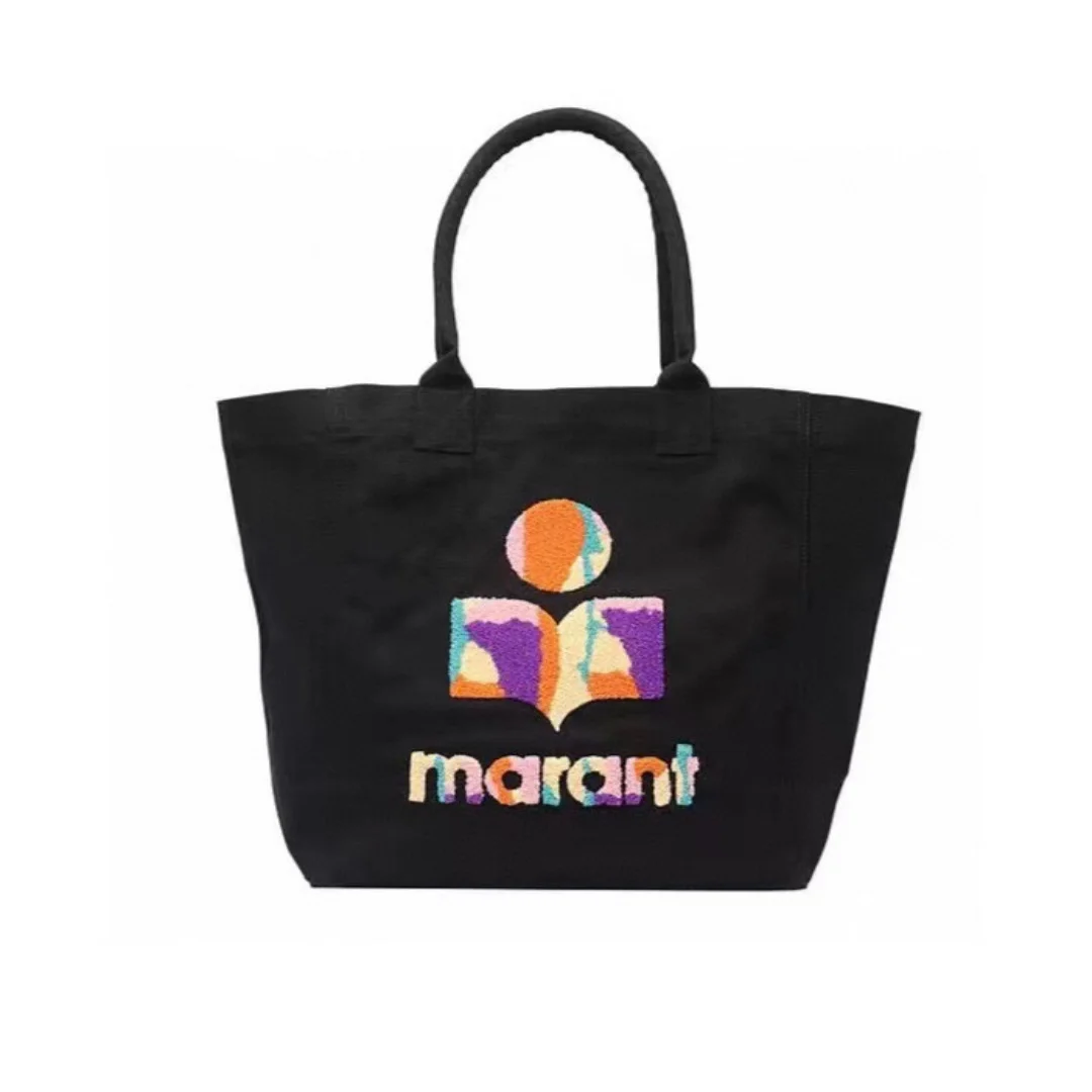 

Marant Canvas Bag Casual Shopping Bag Portable Tote Bag Colorful Embroidered Logo