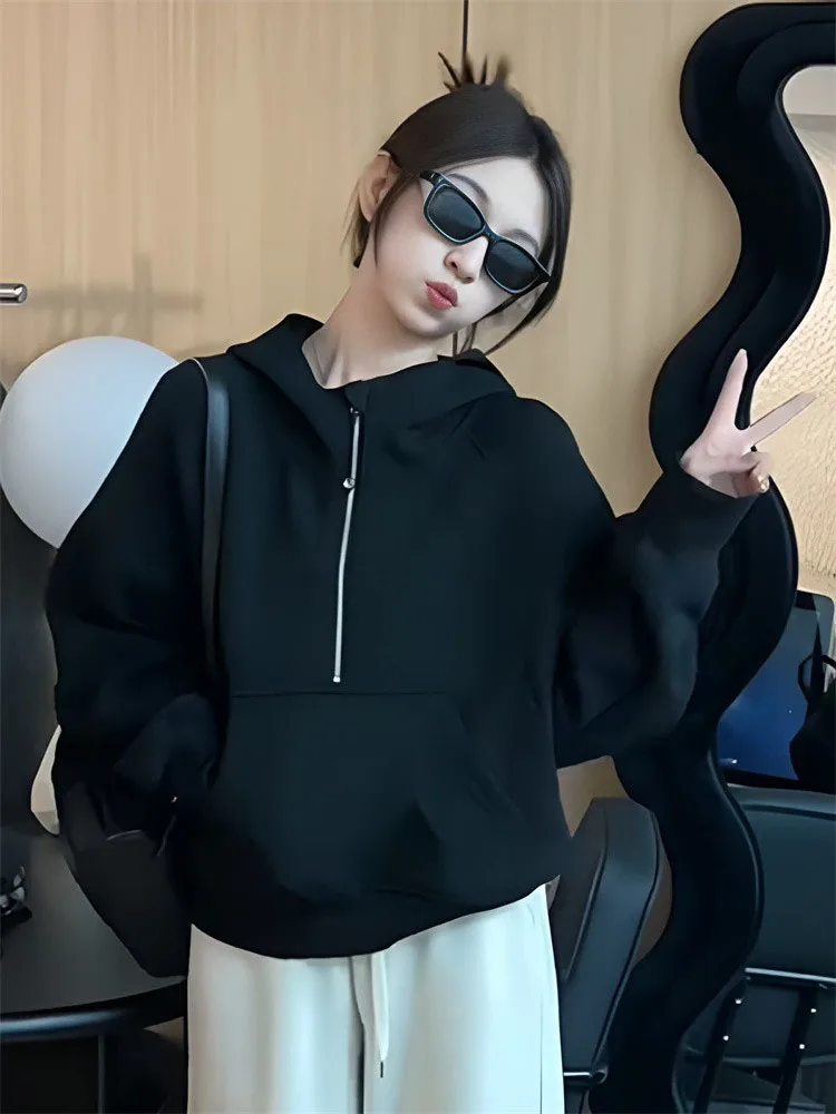 Loose Fit Hoodie Jaet Dames Lente Herfst Nieuwe Sle f Casual bovenkleding met ritssluiting Premium Feeling Top