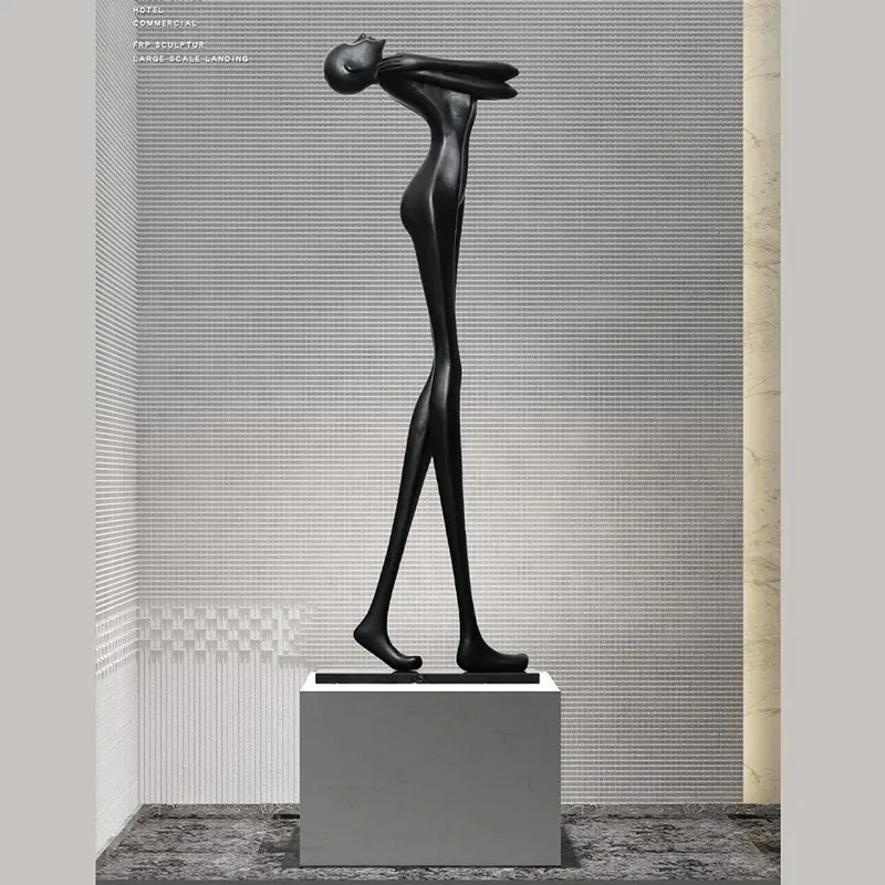 【Hot】Modern abstract art welcome character sculpture, hotel lobby sales department window creative decoration floor ornament