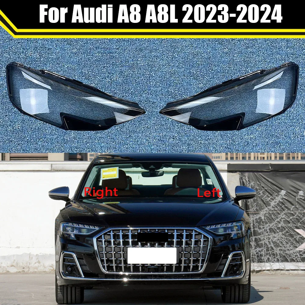 Auto Light Lamp For Audi A8 A8L 2023 2024 Car Headlight Cover Lens Glass Shell Front Headlamp Transparent Lampshade Lampcover