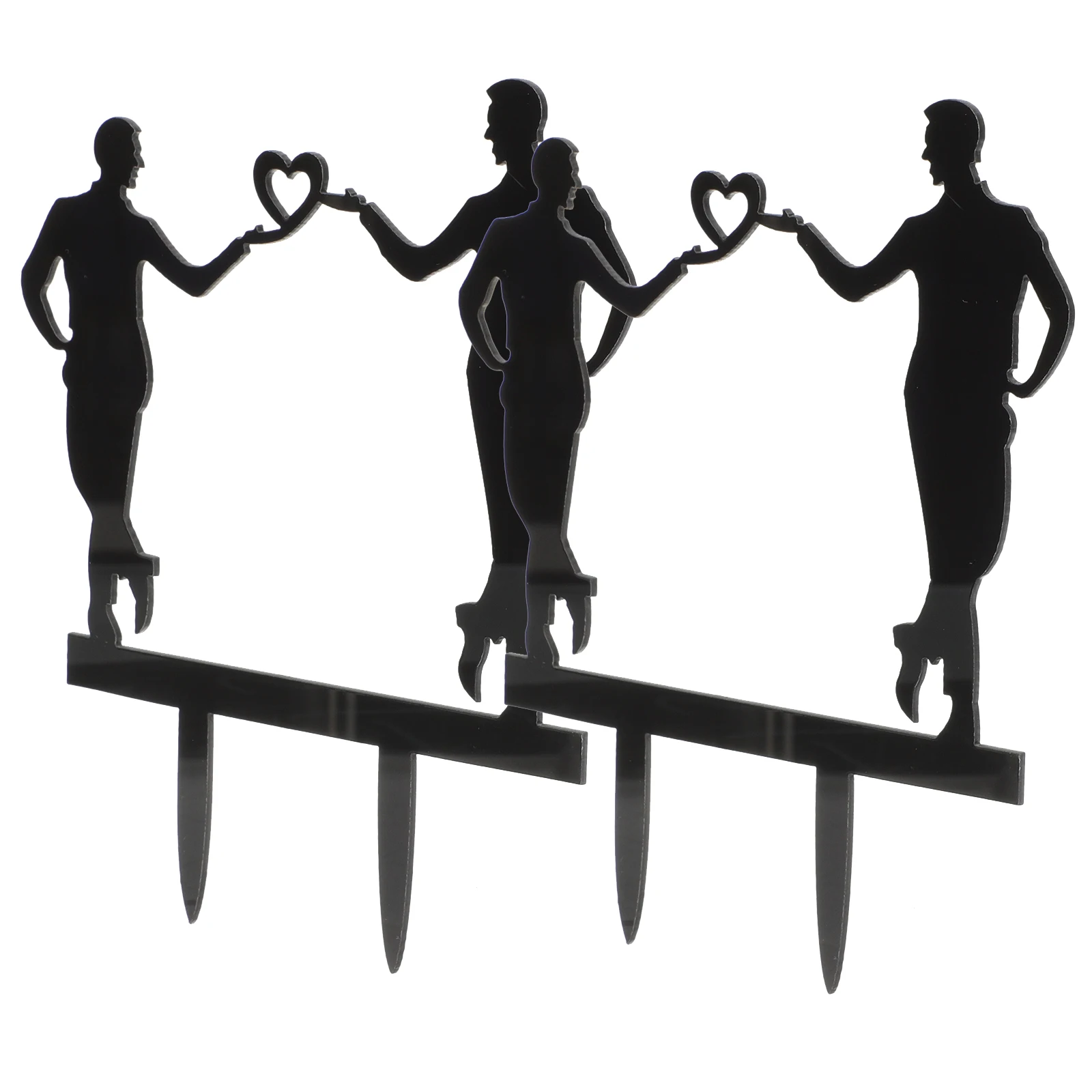 

2 Pcs Cake Day Decor Wedding Toppers Cupcake Acrylic Gay Same- Marriage