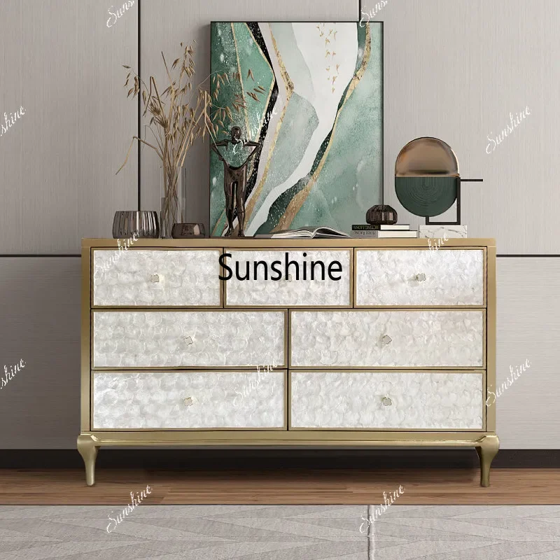 

YAmerican neoclassical, TV cabinet light luxury high living room decoration, solid wood coffee table combination
