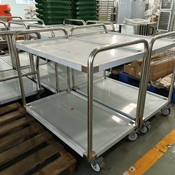 Hotel Restaurant Business Room Service Cart Stainless Steel Trolley Mobile Food Kitchen Trolley