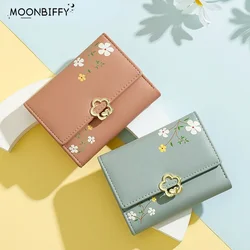Print Design Cute Short Wallet for Women Soft Leather Small Purse 3 Fold Women Wallet Portable Coin Pocket Ladies Card Holder