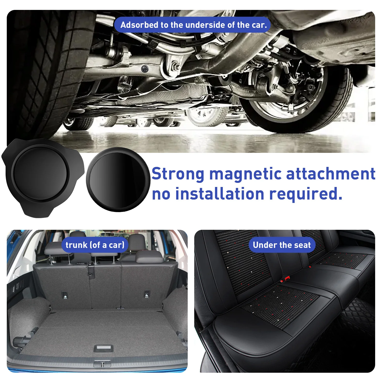 Magnetic Tracker 2-Pack for Apple Find My, Bluetooth Locator with Silicone Case for Laptop, Drone, Luggage, iOS Only