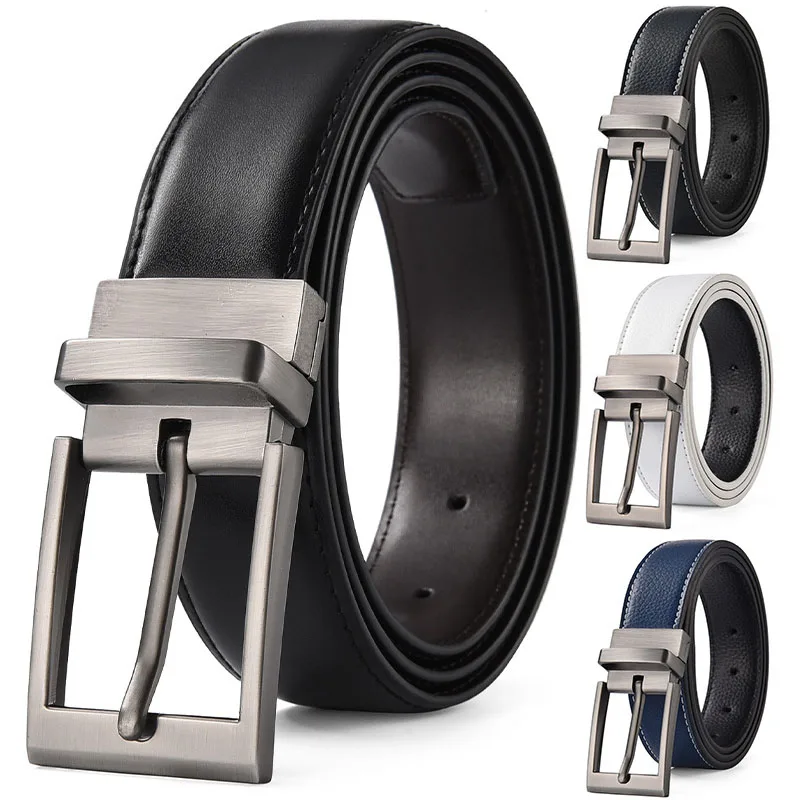 

2025 Breathable Men's Belt - Lightweight PU Leather 360° Rotating Buckle, Slim Business Casual Strap for Formal Pants & Jeans