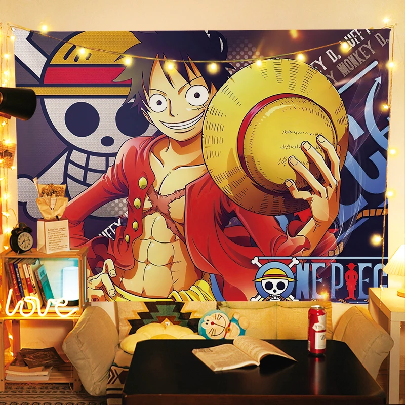 

Anime One Piece Luffy Background Fabric Bedroom Room Wall Fabric Decoration Men Room Decoration Celebrity Tapestry Wall Hanging