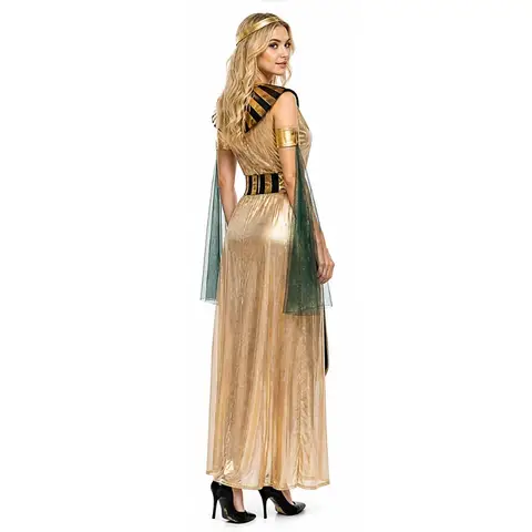 Halloween Ancient Egypt Cleopatra Queen Costume Women Cosplay Carnival Medieval Couple Dress Roleplay Stage Wear Party Outfit
