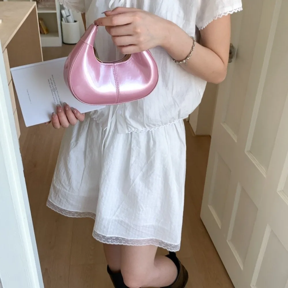 

Модная однотонная сумка-полумесяц Y2K из искусственной кожи, простая универсальная женская сумочка для отдыха, кошельки для монет для девушек