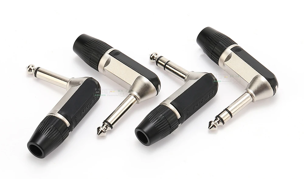 Neutrik's REAN Jack 6.35 TS TRS 90 ° L-shaped Right Angle Plug Stereo / Mono 2 3 Pole 6.5 1/4 Microphone Guitar Audio NYS207 208