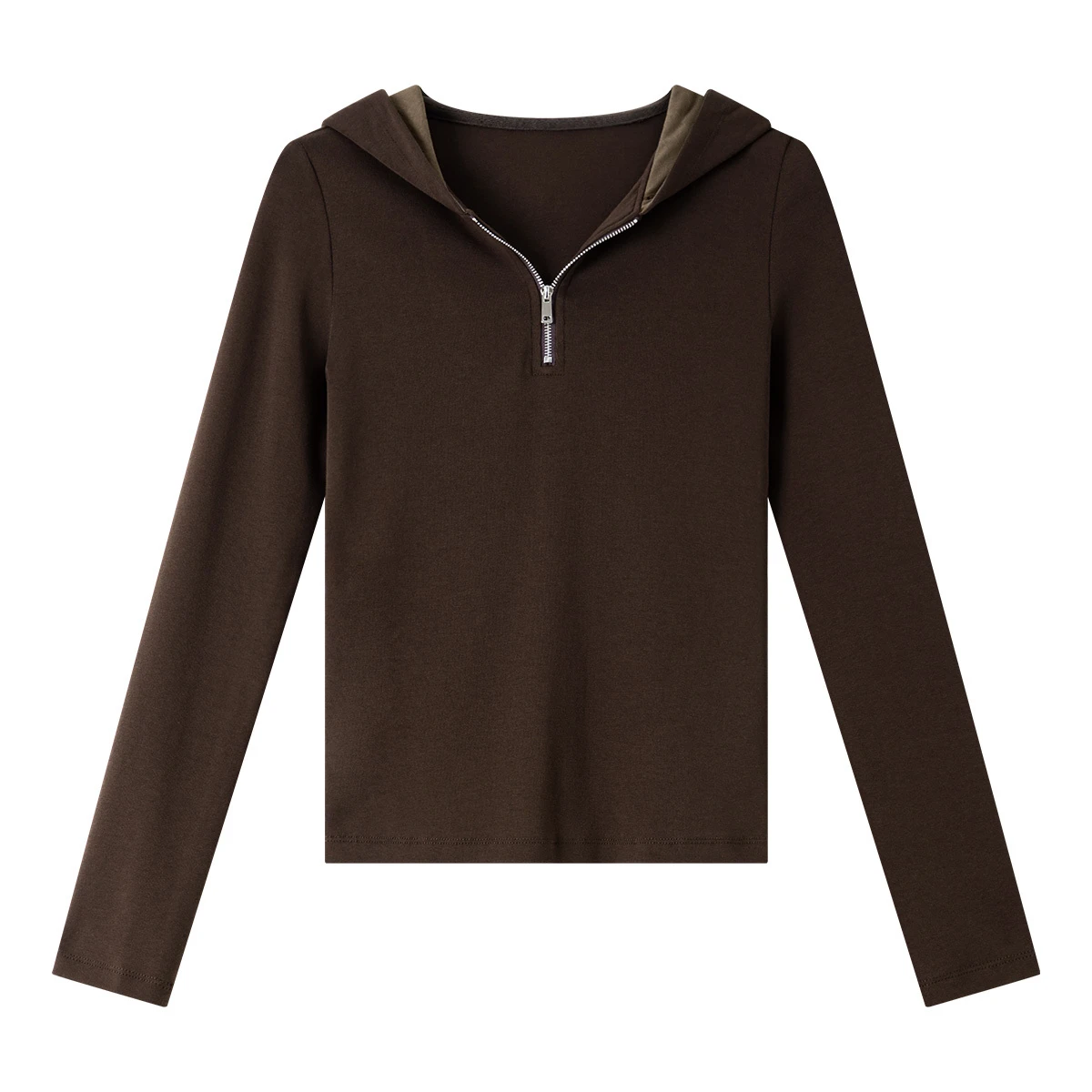 VIMLY Women's Hoodies 2025 Autumn Casual Slim Fit Half-zipper Long Sleeve Sweatshirt Hooded Patchwork Ladies Tops A1926