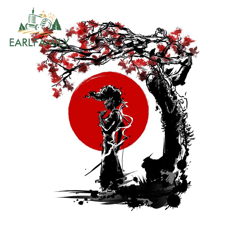 EARLFAMILY 13cm x 10cm Geisha Samurai Car Sticker Japan Girl Bushido Spirit Decal JDM Off Road 4x4 Trunk Motorcycle Decoration