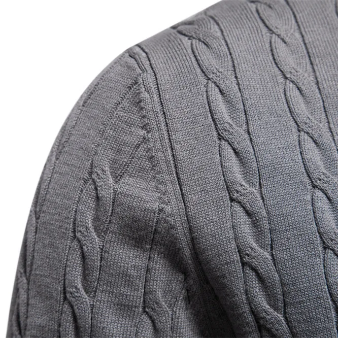 2024 Men's Premium Knit Sweater Autumn Winter Solid Color Deer Embroidery Casual Streetwear European Size