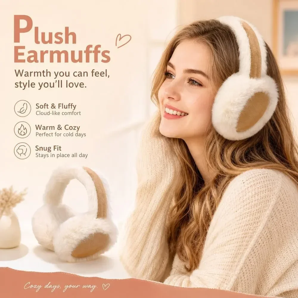 Outdoor Windproof Ear Muffs Unisex Ear Suede Plush Earmuffs Women Winter Plush Insulation Warmer Winter Fashion Sport Earmuffs