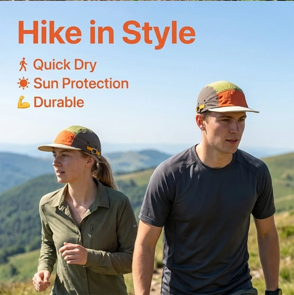 5-Panel Herren Baseballkappen Farblich Abgestimmte Leichte Schnelltrocknende Kappe Outdoor Camping Sonnenschutz Entenschnabel-Kappe – Detail 8