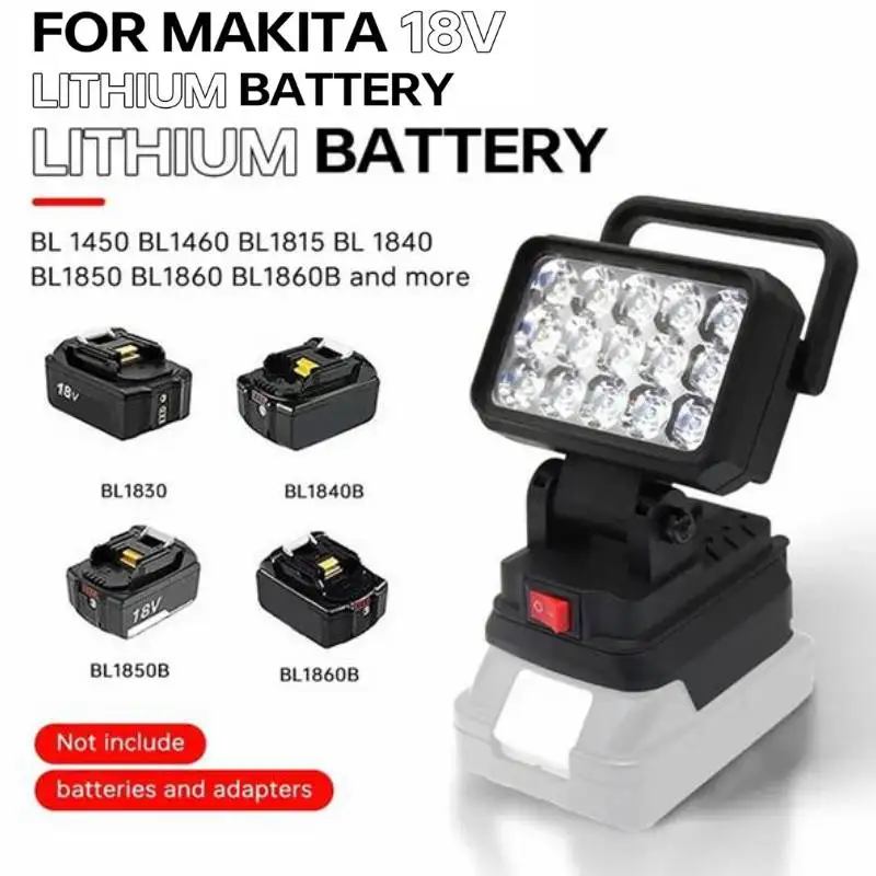 

F-T For Makita 18V Li-ion Battery Accessory BL1430 15 Beads LED Camping Emergency Lighting Work Lamp Flashlight Lantern