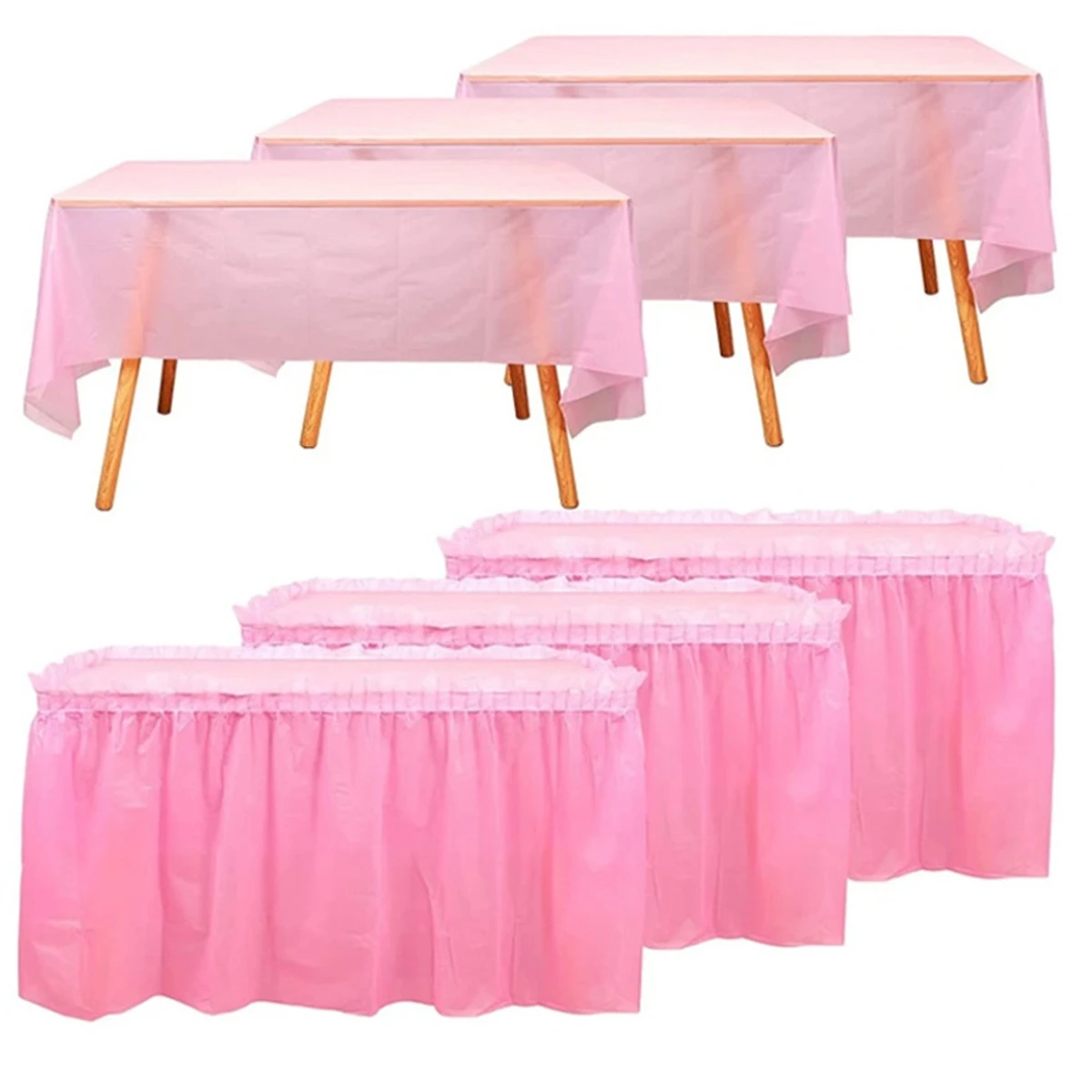 مفرش المائدة القابل للتصرف تنورة الطاولة سميكة مقاوم للماء حفلة عيد ميلاد حفل زفاف مفرش طاولة عشاء البرية المحمولة #2