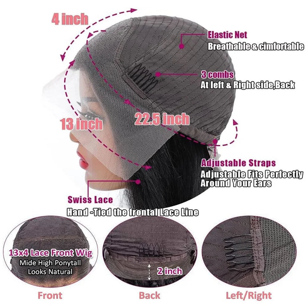 

200 Density Transparent Lace Frontal Wig 13x4 Lace Front Wigs Human Hair Pre Plucked Body Wave Lace Front Wigs Human Hair