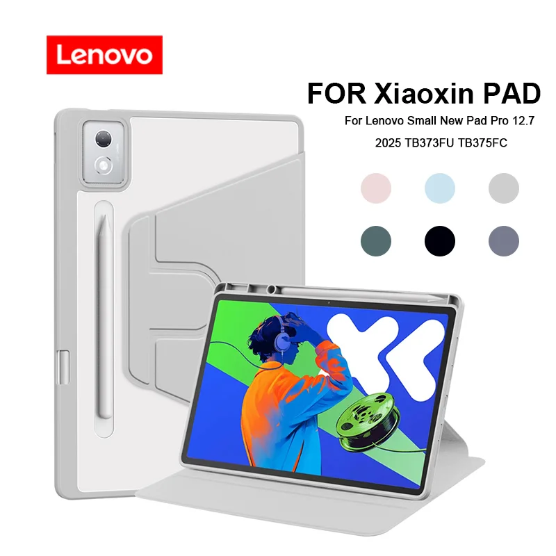 

Для Lenovo New Xiaoxin Pad Pro 12.7 2025 Защитный чехол с подставкой для ручек с откидной верхней подставкой «все включено» Защитный чехол из искусственной кожи