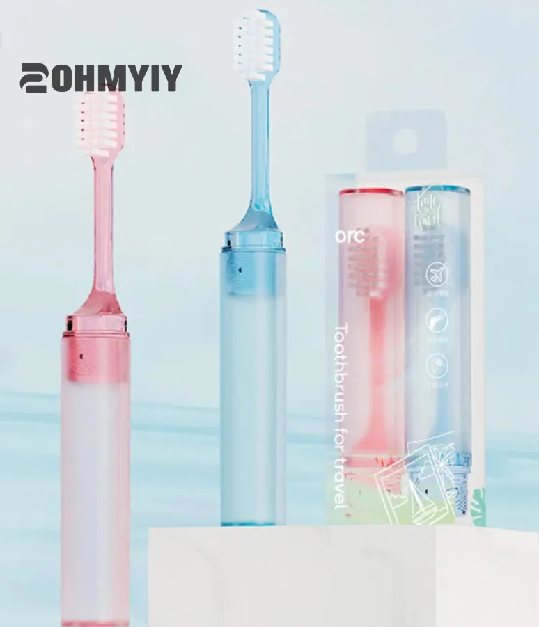 

2Pcs Travel Toothbrush Foldable Portable Small Dental Brush Adult Toothbrush Dental Cleaning Oral Care