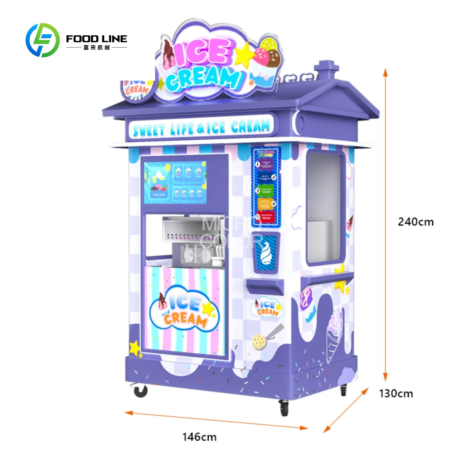 Customized Yogurt Soft Ice Cream Vending Machine 24 Hour Operation Coin QR Code Token Payment System Professional Grade