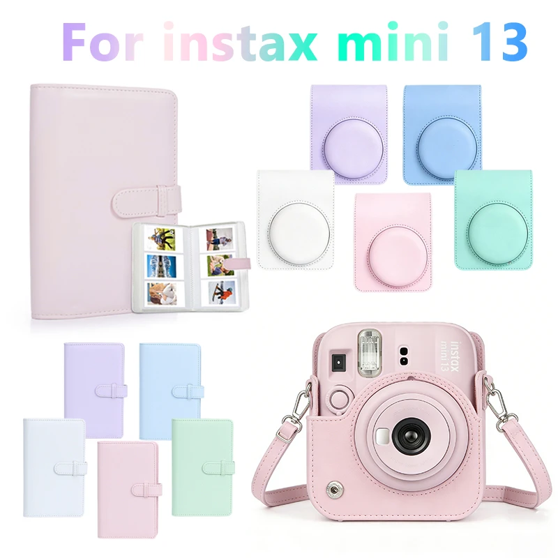 Für Instax Mini 13 Kameratasche PU-Schutzhülle Reisetasche für Fujifilm Filmkameratasche mit Schultergurt Geburtstagsgeschenk