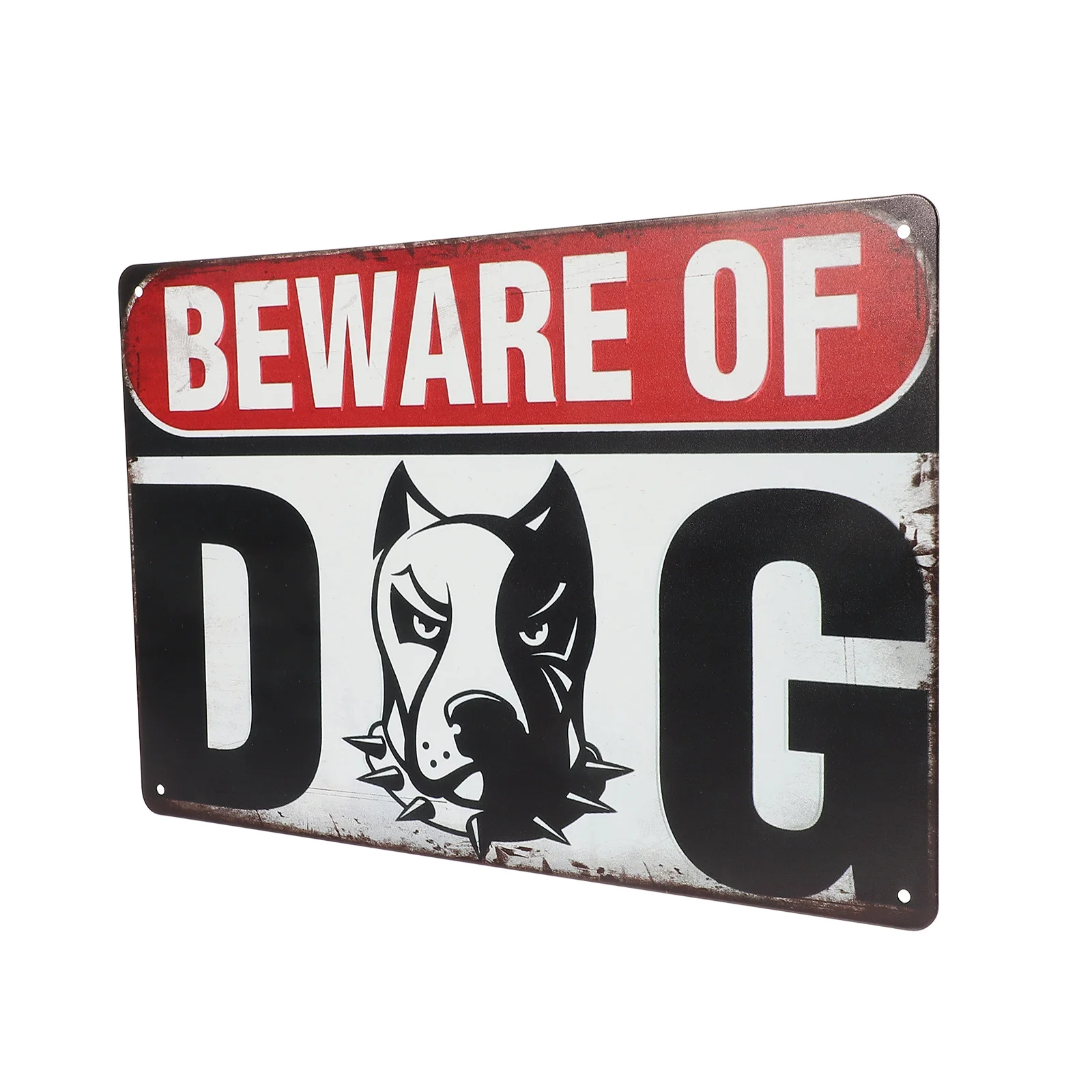 

1pc Vintage Metal For Yard Dog Warning Sign Outdoor Rustic Garden Decor Farmhouse Porch Wall Art Beware Of Dog Sign