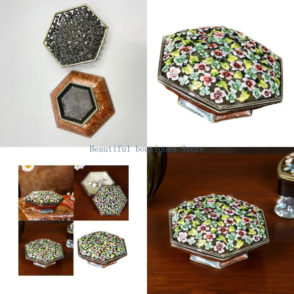 U4LF Modern Alloy Jewelry Box Storage Case Stylish Jewelry Organizers Alloy Texture