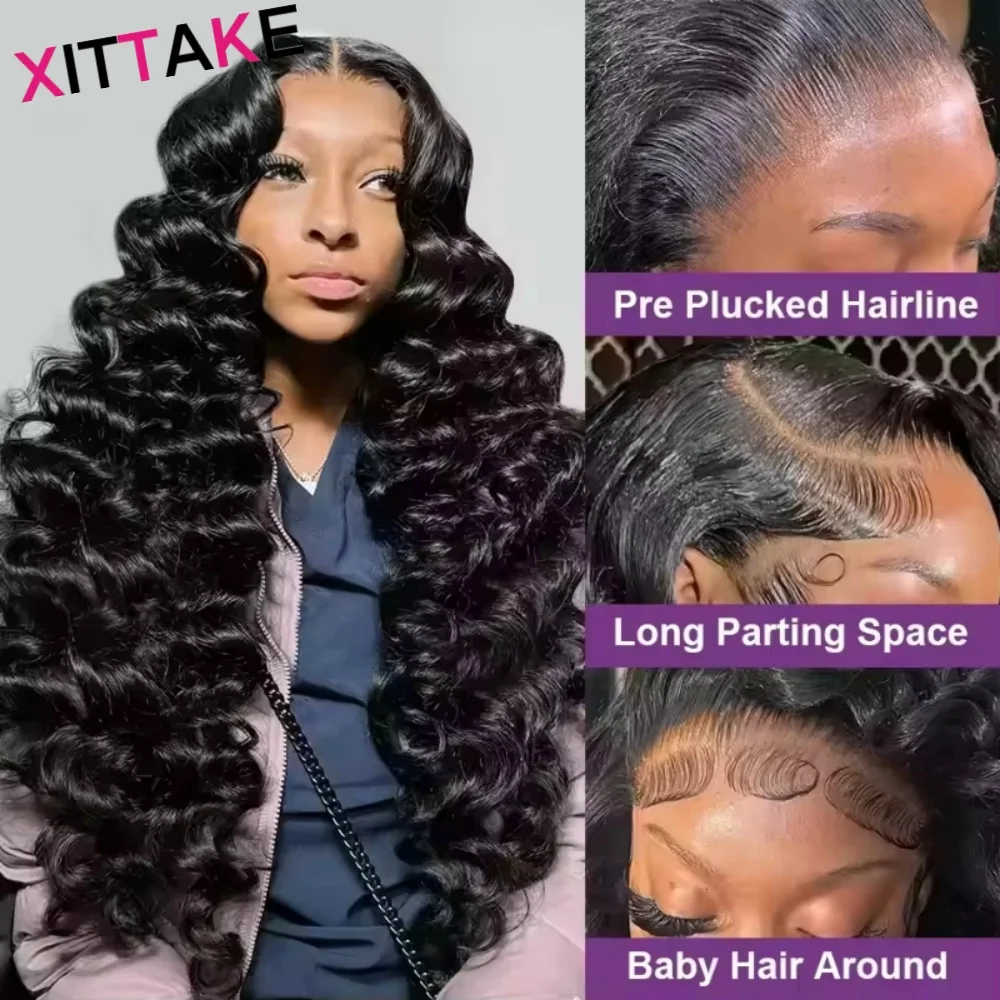 Deep Wave Lace Front Human Hair Wigs 13x4 Glueless Human Hair Wigs Natural Color 13x6 HD Transparent Lace Frontal Wigs For Women