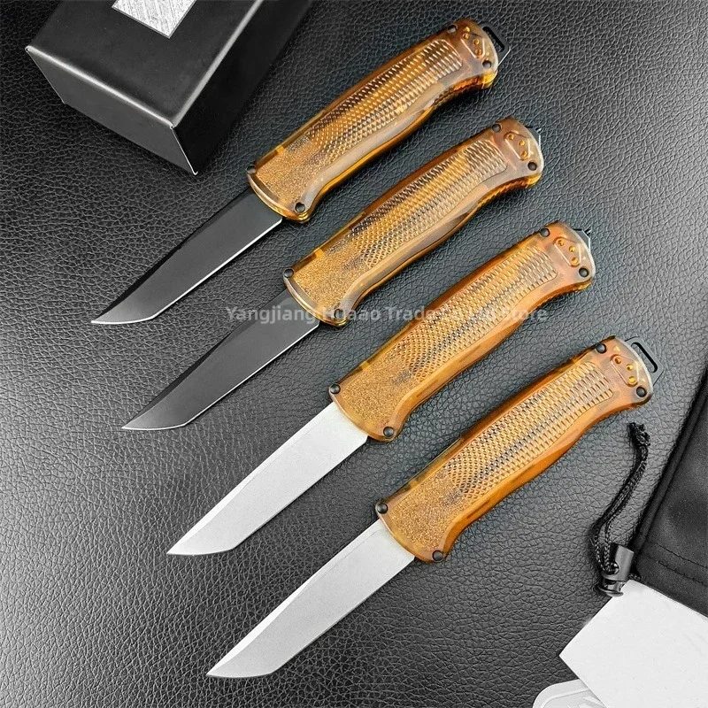 BM 5370 Folding Portable Knife Tanto Blade PEI Handles Outdoor Assisted Open Tactical Camping Survival Pocket EDC Knives