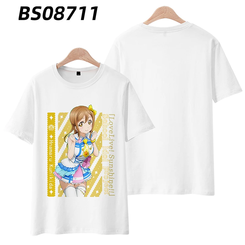 Camiseta de Anime LoveLive Sunshine School Idol Project para hombres y mujeres, camisa de gran tamaño con estampado 3D, cuello redondo, camisetas